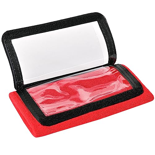 5 Pack Youth Quarterback Wristband - Triple Windows QB Wristband - 3 Playsheet Compartments- Great for Football, Baseball, All Sports(Youth, 5 Pack) - color: Red