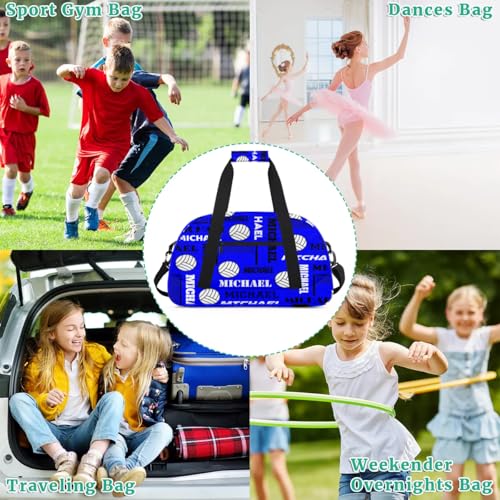 Custom Volleyball Gym Bag Duffel Bag for Women Men, Personalized Name Sport Bag Overnight Bags Customized Travel Weekender Bag, Navy - color: Navy