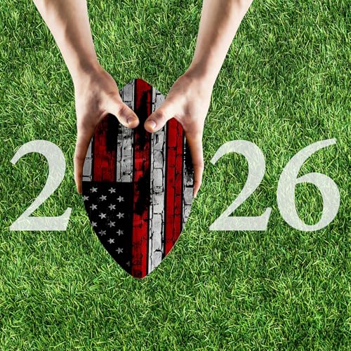 American Football, Official Size 11.9 x 7.3 Inch, Premium Composite Leather High-Grip Ball with Pro-Style Lacing, Unique Prints for Training, Games & Gifts - color: Retro Flag