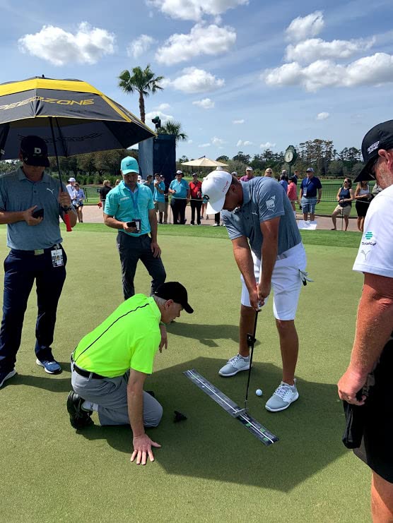 by Laser Focus Golf - Putting Training Aid with Green Laser for Alignment and Red Laser for Distance Control