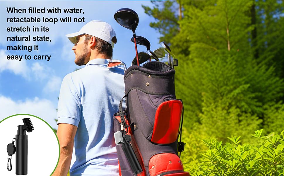 Premium Golf Club Cleaner Brush with Pressurized Water Sprayer – 5OZ Portable Club Brush for Quick Cleaning, Ideal Golf Accessories for Men – Caddy Splash Design