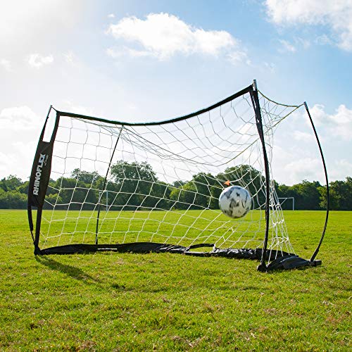 Champion Sports Rhino Flex Portable Soccer Goal – Durable Pop-Up Soccer Net with Carry Bag, Ground Stakes, and Sturdy Frame, Easy Setup for Backyard Practice or Games - style: 3' x 5'