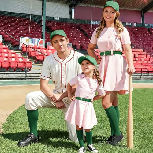 XZQTIVE Baseball Softball Socks and Baseball Softball Belt Combo Set Knee-High Soccer Socks for Kids Youth Adult - color: Green, size: Adult