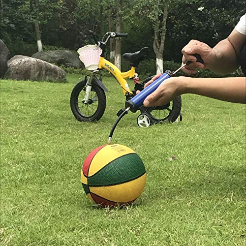 DDUO Portable Ball Pump,Air Pump Inflator Kit with Needle,Nozzle, Extension Hose for Basketball Football Volleyball Rugby Exercise Sports Ball - style: Manual / Blue