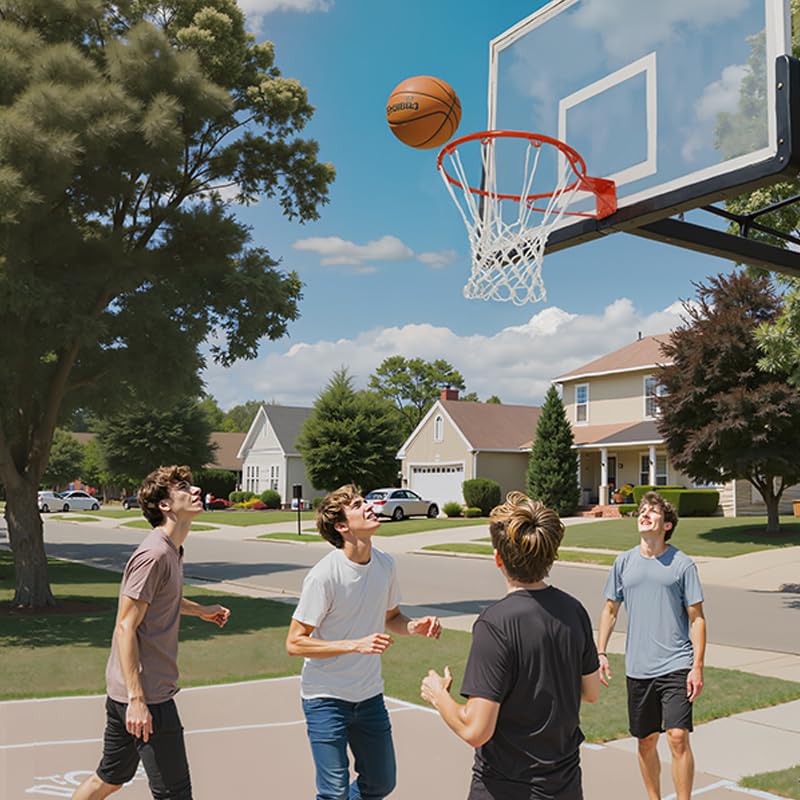 Basketball Net Replacement, 12 Loops Heavy Duty All Weather Net, Anti-Winding Design Sturdy Resistant for Outdoor Standard Basketball Hoop, White