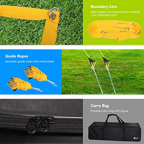 GSE Games & Sports Expert Outdoor Badminton and Volleyball Combo Set, Yard Net Game Set with Ball, Pump, Boundary Line and Carry Bag for Backyard, Beach, Lawn and Park, Family Games - color: Professional Badminton/Volleyball Set
