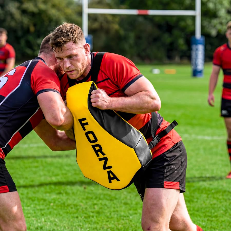 FORZA Body Rugby Tackle Pad – Hands-Free Rugby Training Shield with High-Density Foam & Weatherproof PVC Cover – Senior Contact Drill Pad, 23.5in x 20.5in x 4in