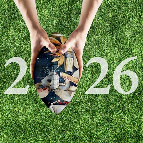 American Football, Official Size 11.9 x 7.3 Inch, Premium Composite Leather High-Grip Ball with Pro-Style Lacing, Unique Prints for Training, Games & Gifts - color: Mouse Books