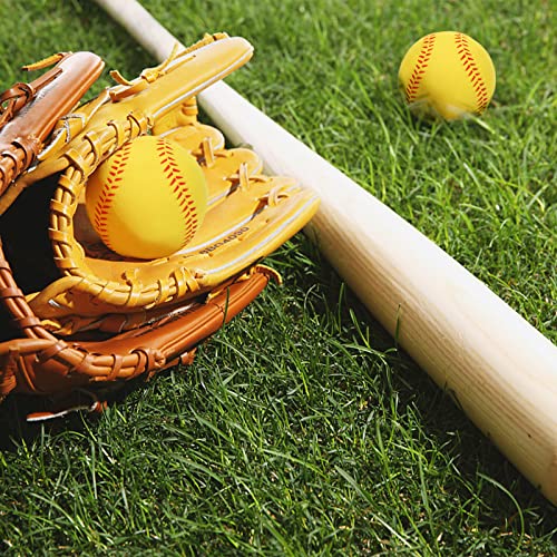Foam Baseballs, 9 Inch Soft Baseballs Training Pitch Stress Ball with Drawstring Bag - color: Yellow