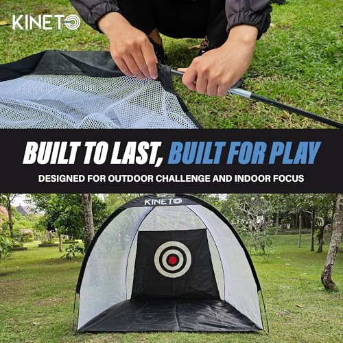 Kineto Training Set – Golf Swing Net, 8-Zone Chipping Target, Baseball Pitch Trainer – Durable, Portable, Tool-Free net for Backyard or Indoor use - size: 3 in 1