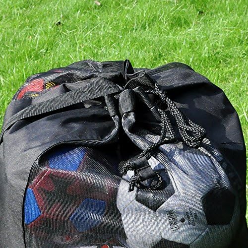 Ball Bag Large Capacity (Holds 16 Soccer Balls) Heavy Duty Mesh Drawstring with Adjustable Shoulder Strap and Thick Handle