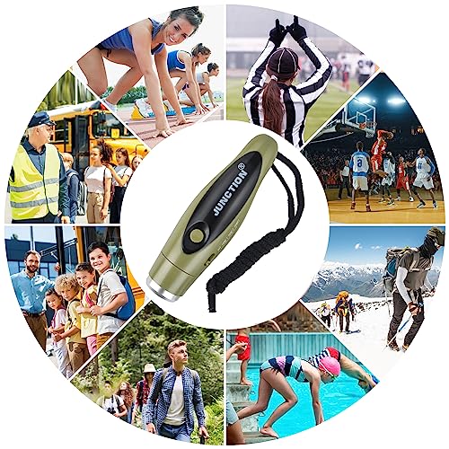 Electronic Whistles, Loudest Electric Whistles 3 Tones High Volume Whistle Hand Held for Coaches Referees Training Whistle Bulk, Outdoor Hiking Emergency Rescue Whistle Gifts - color: Military green