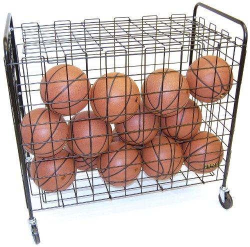 Trigon Sports Sports Lockable Ball Storage Cart, Basketball Storage Bin for Indoor Outdoor, Rolling Exercise Ball Cart Holder for Gym, School, Club