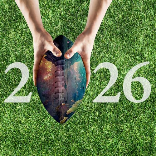 American Football, Official Size 11.9 x 7.3 Inch, Premium Composite Leather High-Grip Ball with Pro-Style Lacing, Unique Prints for Training, Games & Gifts - color: Sunset Lotus
