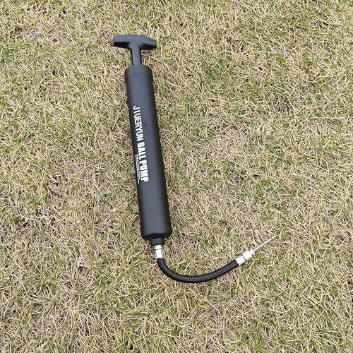 Sports Ball Pump Inflator with 5 Needles (Pin), Dual Action Hand Held Portable Air Pump with pins to Inflate Soccer Ball, Football, Volleyball, Rugby, Netball & Basketball - color: black