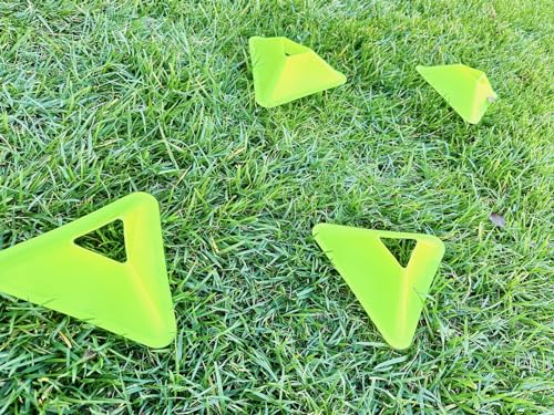 Unicorn Co Premium Football Soccer Agility Plyometric Training Triangle Plate Cones 20pcs - color: Neon