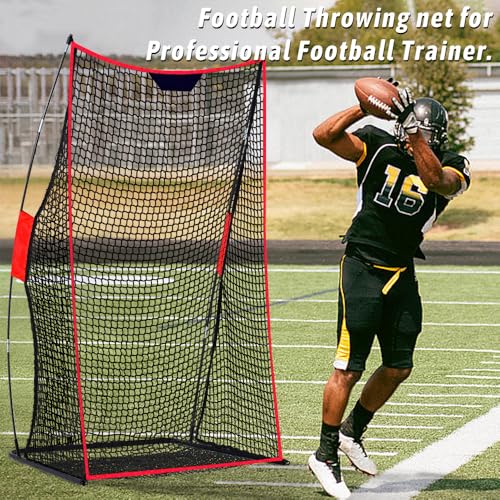 Football Kicking Cage & Practice Net - Portable Target System for Quarterback Passing Drills, Backyard Training Aid with Carry Bag - size: 4X7FT