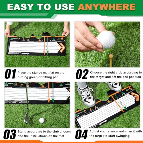 WinnerWhy Golf Training Mat Practice Swing Mat Practice Equipment for Beginner Posture Assistance Entry Level Golf Stance Corrector Indoor Outdoor