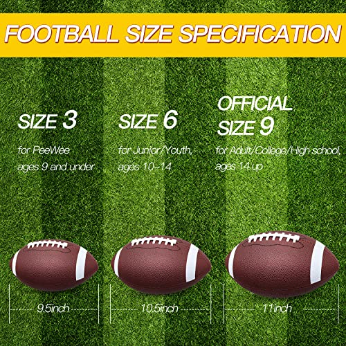 jiaonun Youth Size 6/Official Size 9 Footballs Bulk, Inflatable with Pump for Youth, Junior, Adult, College, High School, Regulation Size Football, American Football, Composite Leather Football - size: size 6, 12pack