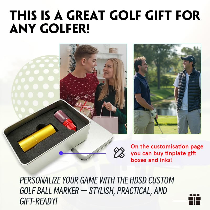 Custom Golf Ball Stamp Personalized Golf Stamps for Golf Balls with Ink Reusable Golf Gifts