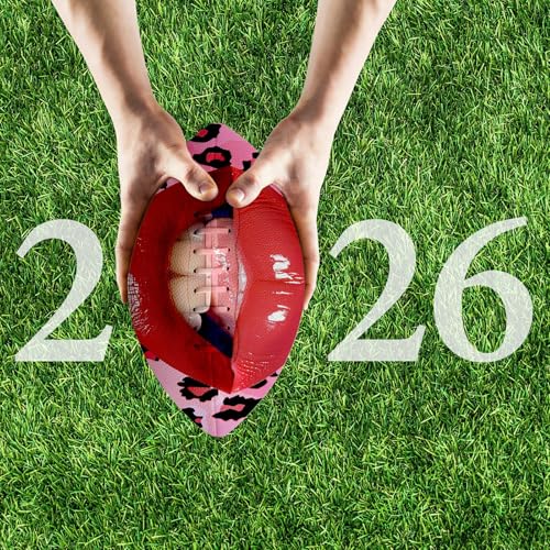 American Football, Official Size 11.9 x 7.3 Inch, Premium Composite Leather High-Grip Ball with Pro-Style Lacing, Unique Prints for Training, Games & Gifts - color: Lip Pink Leopards
