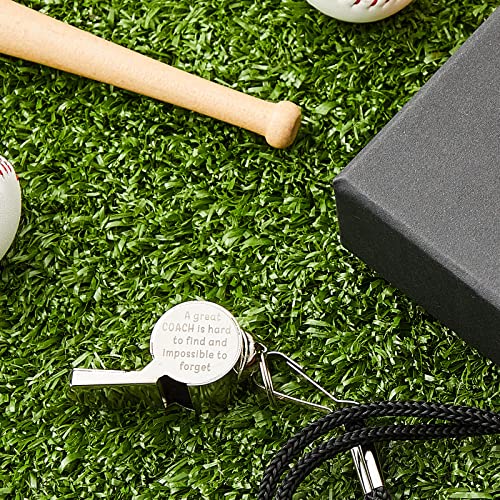 Flutesan Baseball Coach Whistle Basketball Coach Gift Volleyball Football Soccer Stainless Steel Whistle with Gift Box Personalized Coach Whistle with Lanyard Engraved Whistle for Referee Gift