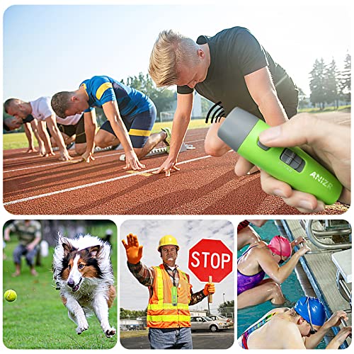 ANIZR Electronic Whistles with Lanyard,Adjustable 3 Tone & 3 High Volume Hand Emergency Whistle Basketball Referee Whistle for Coach,Teacher,Police,Outdoor Camping Boating Hiking(with Battery) - color: Green with battery