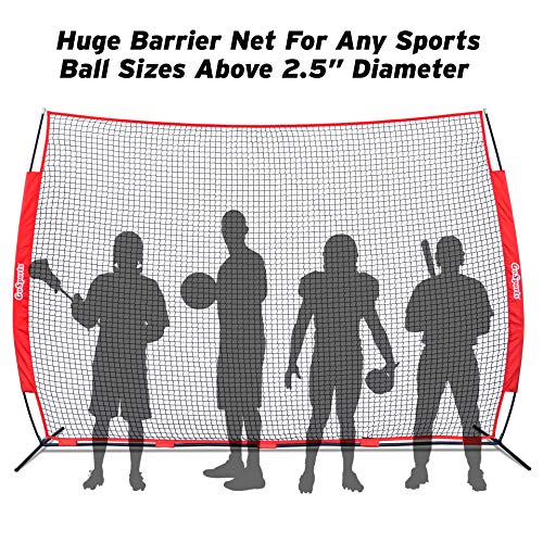 GoSports Portable Sports Barrier Net - 12 ft x 9 ft or 20 ft x 10 ft - Great for Any Sport - Includes Carry Bag - size: 12 ft x 9 ft