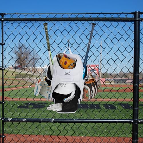 Rawlings | FRANCHISE 2.0 Player's Backpack | Baseball/Softball | Rec/Travel | Multiple Styles | Baseball/Softball - color: WHITE