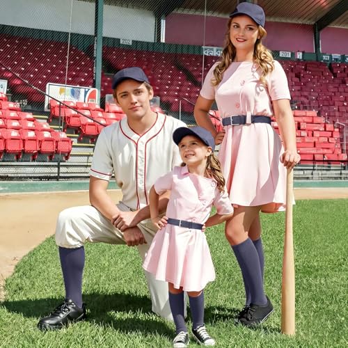 XZQTIVE Baseball Softball Socks and Baseball Softball Belt Combo Set Knee-High Soccer Socks for Kids Youth Adult - color: Navy, size: Adult
