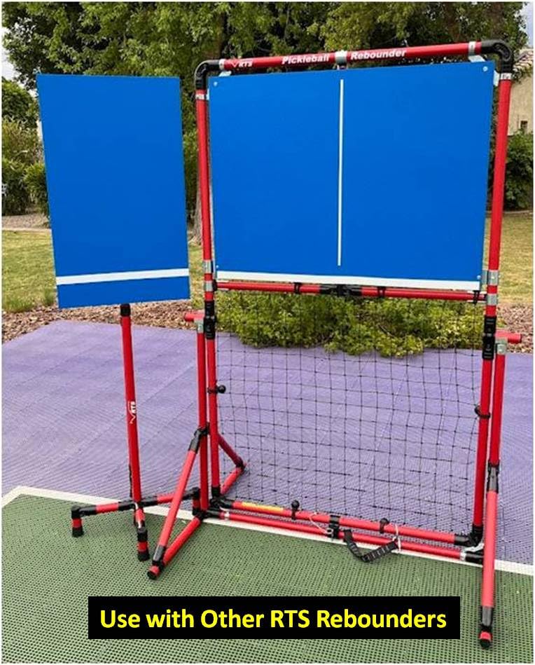 RTS Pickleball Rebounder | Portable Pickleball Training Wall | Premium Pickleball Practice Board Equipment | Indoor Outdoor Pickleball Training Equipment | Steel Frame | Dinks Volley Drills - color: Red Frame