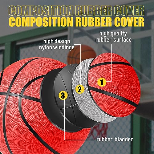 Jerify 12 Pack Official Size Rubber Basketballs for Kids Child Junior Youth Indoor Outdoor Sports Basket Balls with Pump Back to School Student Gifts Operation Christmas Bulk Items - size: Size 6, 28.5"