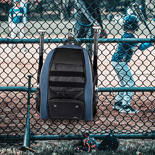 MATEIN Baseball Backpack, Lightweight Softball Bags with Shoes Compartment for Men, Large Capacity Baseball Bag Gifts for Adults with Fence Hook Hold 4 Tee Ball Bats, TBall Gear, Helmet