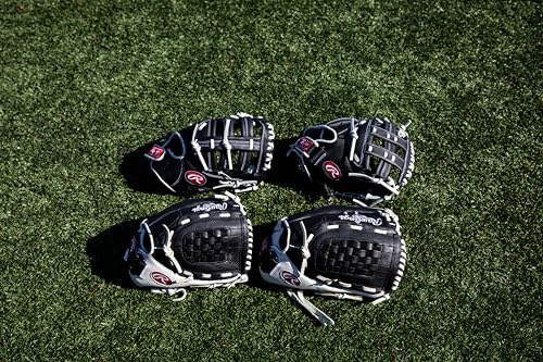Rawlings | SHUT OUT Fastpitch Softball First Base Mitt | Left Hand Throw | 12" - Single Post Double Bar Web | Black