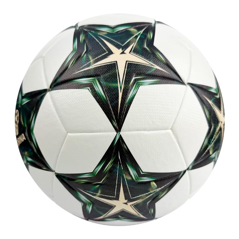 Soccer Ball Size 5 – Official Match & Training Ball, Waterproof Thermal Bonded PU Leather, Butyl Bladder, Kids Youth Adults, Indoor Outdoor, Includes Pump Needle & Mesh Bag