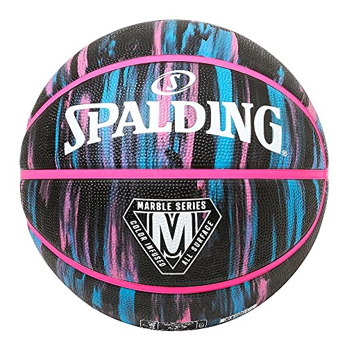Spalding Basketball Basic No. 7 Rubber Marble - color: marble black neon
