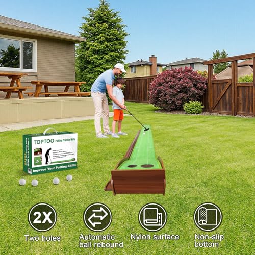 Golf Putting Mat, Practice Golf Putting Green Training Aid for Indoor, Outdoor at Home, Office, Backyard with Putter and Balls 9.84 ft - size: Width: 9.8 in; Length: 9.84 ft