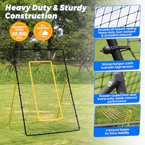 2-in-1 Volleyball Rebounder Net, Adjustable 7×4 ft to 4.5×4 ft Bounce Back Training Rebound Equipment with Angle Customization for Volleying, Bumping, Spiking Practice - color: Black