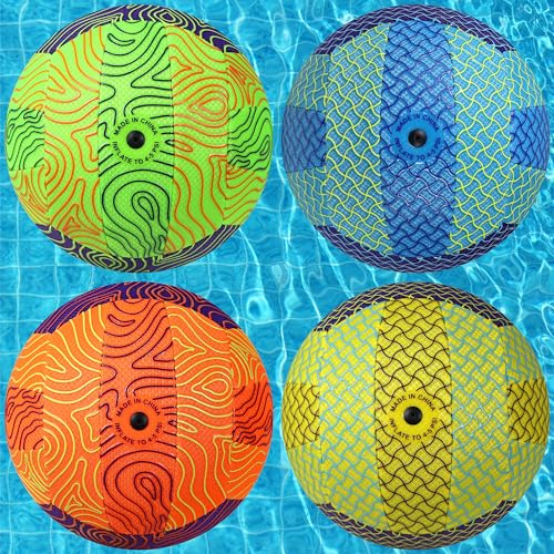 Waterproof Volleyball Size 5 - Perfect for Pool, Indoor & Outdoor Games - Durable, Lightweight, and Easy to Use for Beginners, Teens, and Adults (with Pump) - style: 4 PACK