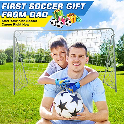 Jalunth Goalkeeper Goalie Soccer Gloves Kids Youth Goal Keeper Field Player Glove Boys Girls Embossed Anti-Slip Latex Palm Soft Pu Hand Back - color: Black Green, size: Size 8 Suitable for 11-13 Years