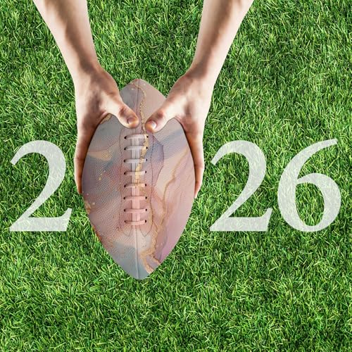 American Football, Official Size 11.9 x 7.3 Inch, Premium Composite Leather High-Grip Ball with Pro-Style Lacing, Unique Prints for Training, Games & Gifts - color: Pink Marble