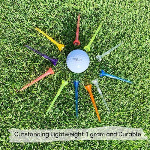 Golf Tees 2.68’’ 2.83’’ 10/20/30 Count Crystal Plastic Golf Tees Reduced Friction & Side Spin Professional Unbreakable TEES - color: 20 PCS Mixed Colors, size: 2.68"
