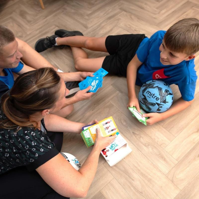 Shuffle Up Soccer Card Games - 70+ Fun & Active Skills Cards for Kids, Fitness Cards Develop Fundamentals, Stamina & Strength, Easy to Play for Kids | Multiple Skills Level Card Include 2 Dices - style: Soccer Card Games