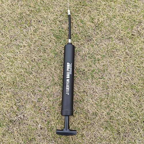 Sports Ball Pump Inflator with 5 Needles (Pin), Dual Action Hand Held Portable Air Pump with pins to Inflate Soccer Ball, Football, Volleyball, Rugby, Netball & Basketball - color: black