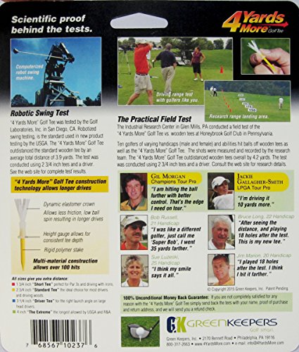 4 Yards More Golf Tee - 2 3/4" - Yellow (4 Tees)