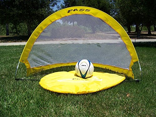 PASS Footer Pop up/Fold-able & Portable Soccer Football Nets. (Pair). Comes with Carry Case, One Year Warranty. - color: Yellow, size: 4Ft.