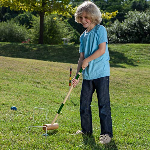 Champion Sports Outdoor Game Sets – Volleyball, Badminton, Tetherball, Bocce & Croquet - style: Outdoor Badminton Set