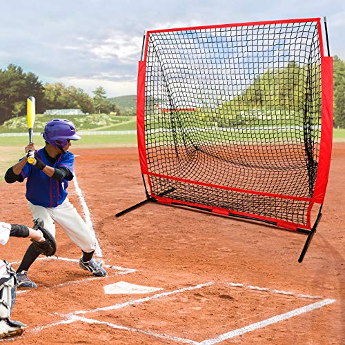 ZENY 5'x5' / 7'×7' Baseball Softball Practice Net Hitting Batting Catching Pitching Training Net with Carry Bag, Baseball Training Equipment - style: 5x5 ft