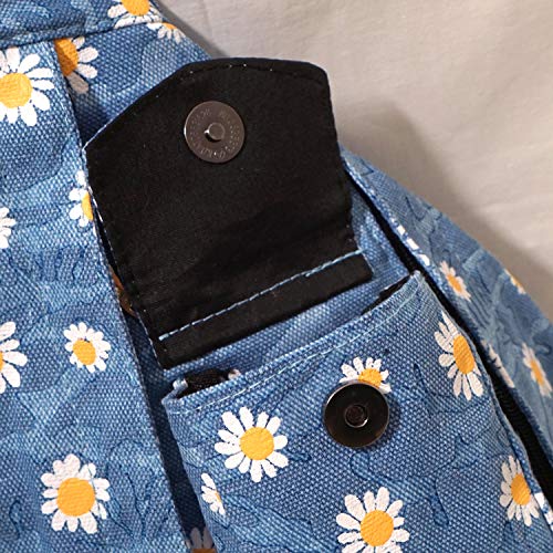 Nupouch Rucksack Pickleball Bag, Anti-Theft Crossbody Sling, USB Charging Connector Port, Backpack, Light Blue Daisy - color: Light Blue Daisy