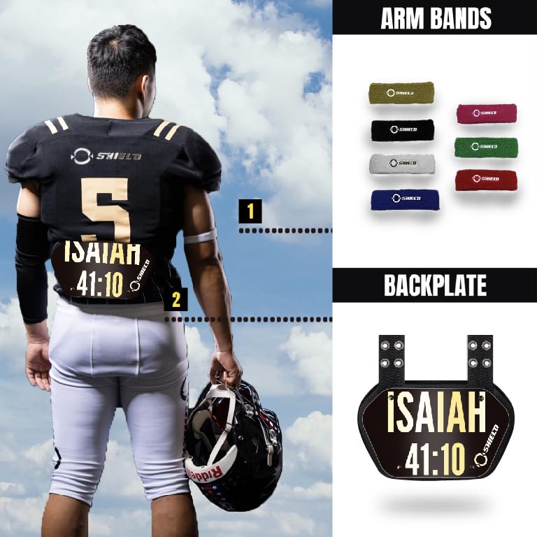 O Shield Golden Cross Chrome Football Back Plate, Lower Back Pads for Football Players, Rear Protector, Cross Series - size: Youth (Weight less than 180 Pounds), style: Isaiah Black